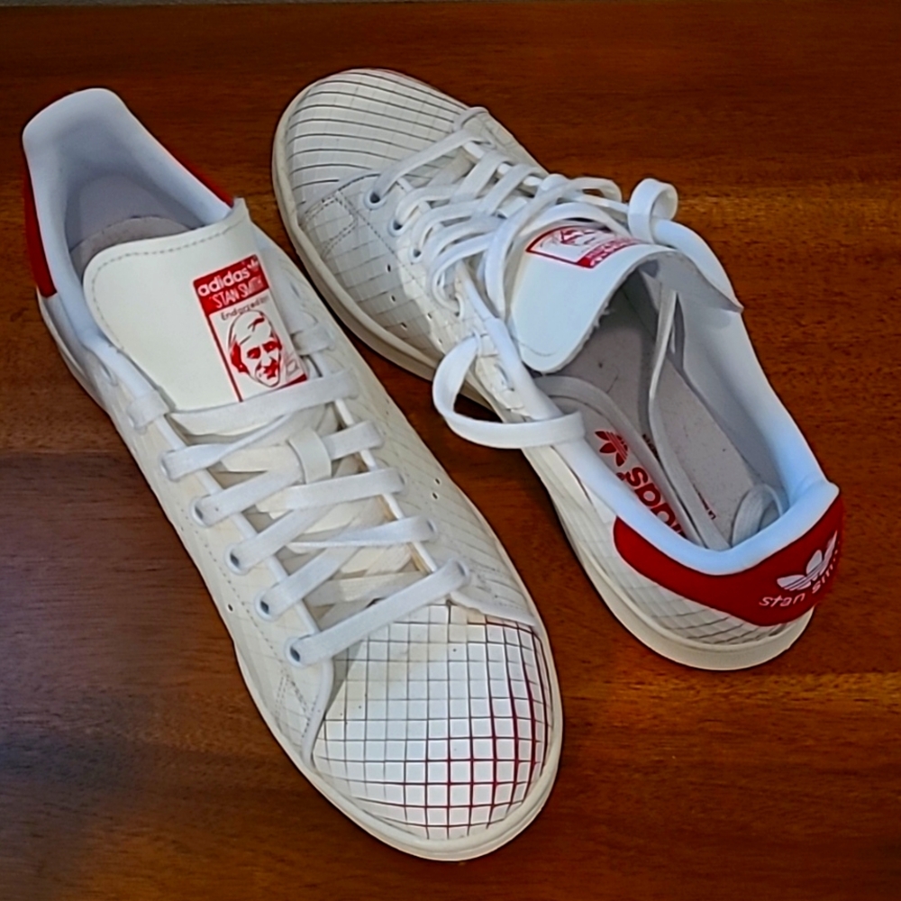 Adidas Stan Smith White Red Sneakers Men's sz 8.5